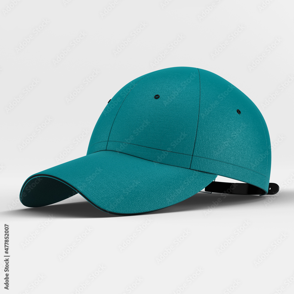 A Side View Awesome Baseball Cap Mockup In Green Eden Color, to display your designs and brand logo more valuable.. A Side View Awesome Baseball Cap Mockup In Green Eden Color, to display your designs and brand logo more valuable..