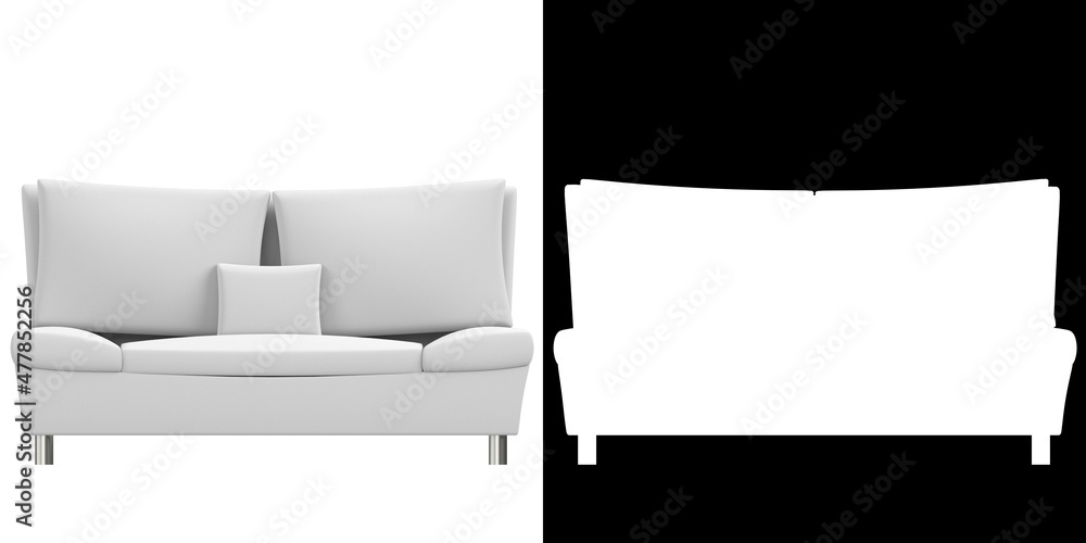 3D rendering illustration of a couch sofa 3D rendering illustration of a couch sofa