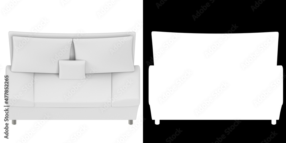 3D rendering illustration of a couch sofa 3D rendering illustration of a couch sofa