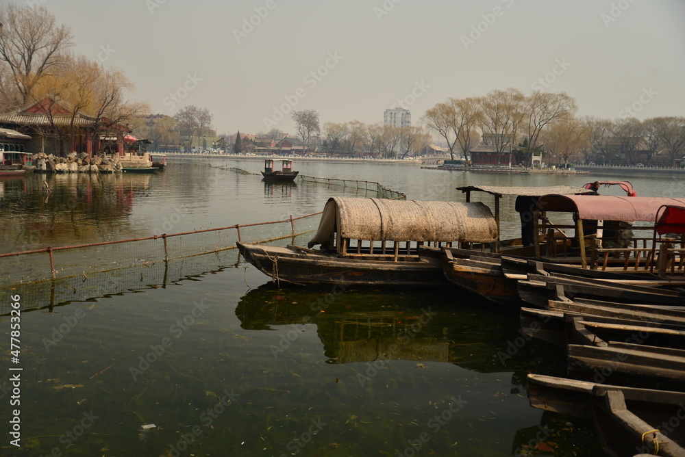 Winter water scenery in Houhai, Beijing, China