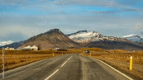 Iceland road in the mountains 