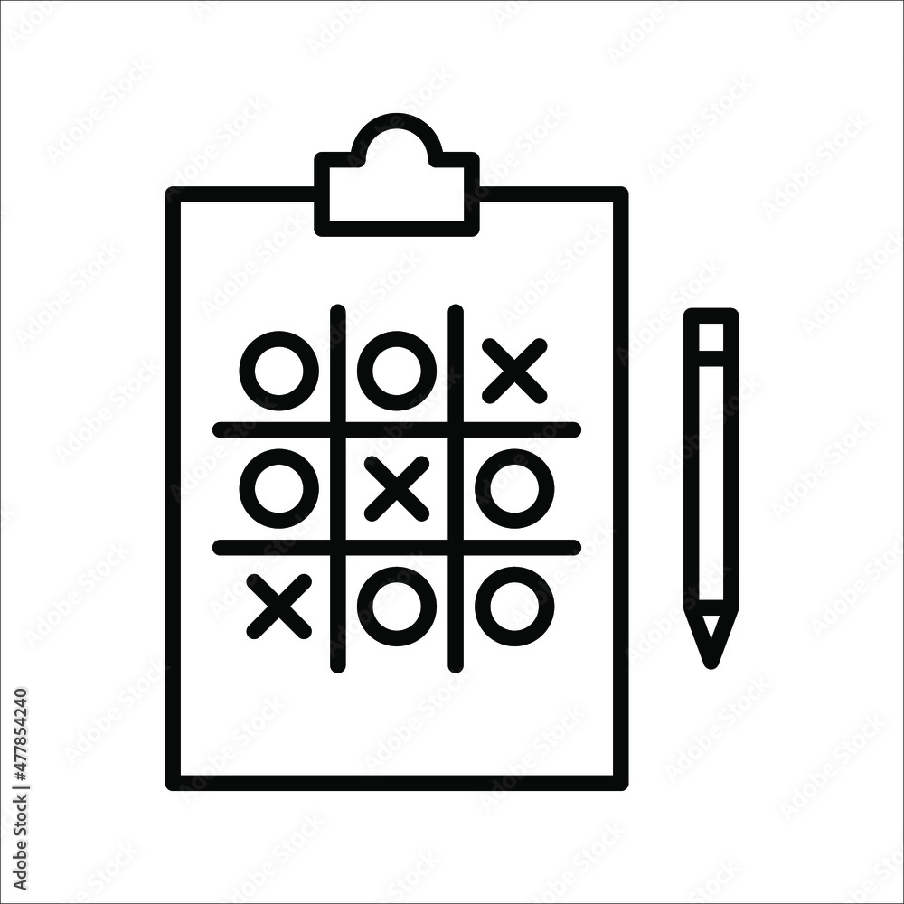 Tic-tac-toe game, competition, icon. Vector illustration on white background Tic-tac-toe game, competition, icon. Vector illustration on white background
