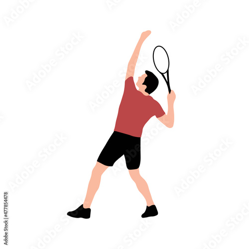 Man playing tennis - Tennisman - Various pose of tennis isolated on a light background - Vector illustration © Margot