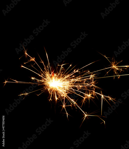 sparkler on black background