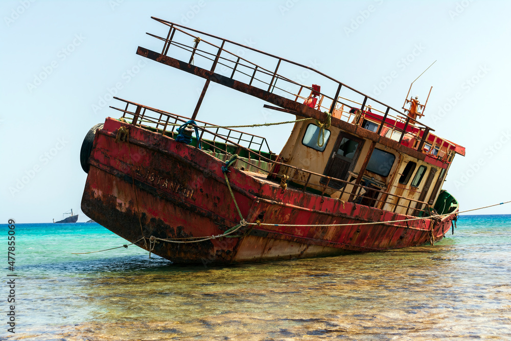 Shipwreck near Diakofti beach, Kythera island, Greece