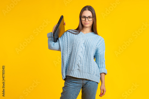 Business lady laptop. Woman...