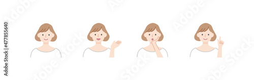 表情セット-女性-シンプル