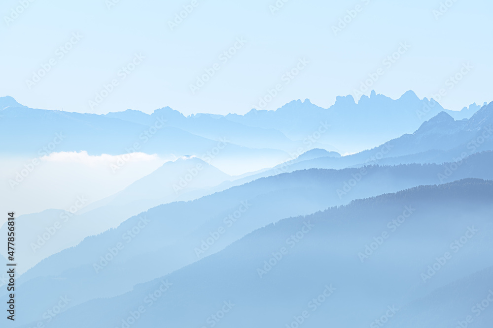 Italian Alps taken from the mountain Rosskopf near Sterzing, Italy