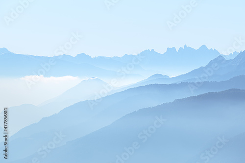Italian Alps taken from the mountain Rosskopf near Sterzing, Italy