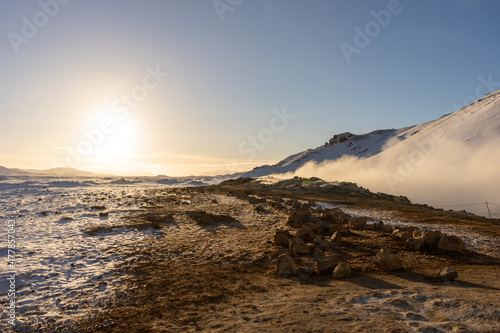 sunset in the mountains Iceland