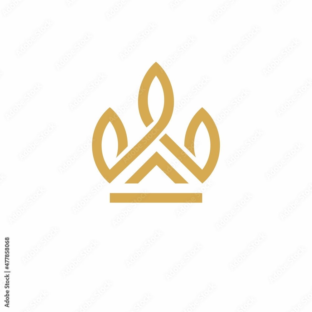 Leaf Abstract Ornament Logo Design with crown Leaf Abstract Ornament Logo Design with crown