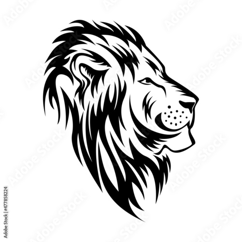 lion vector sketch .. Tribal art tattoo .. t-shirt design ..
