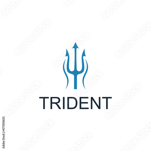 trident vector logo template design