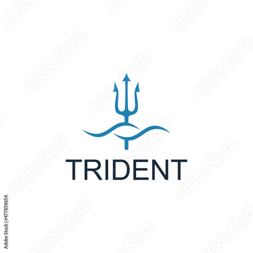 trident vector logo template design