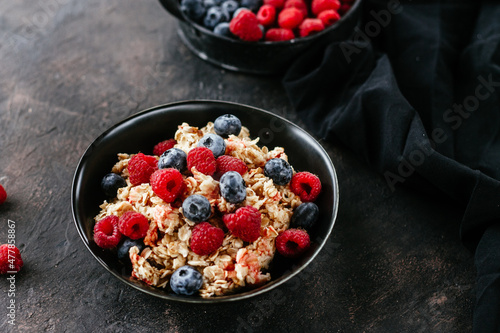 breakfast. oatmeal with wild berries