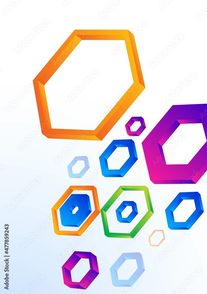 Background colored 3d hexagons flying transparent geometric element style gradient color vector Background colored 3d hexagons flying transparent geometric element style gradient color vector