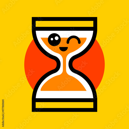cute hourglass vector,time traffic cartoon,flat design illustration simple arwork