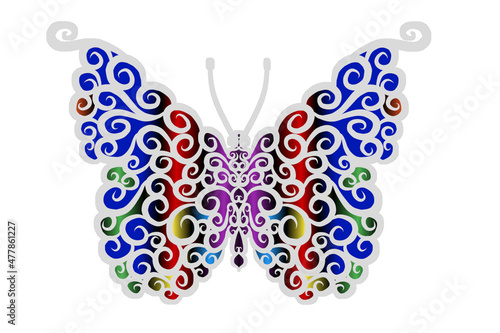 Beautiful gradient colourful butterfly design illustration for wallpaper background ads clothing or presentation template