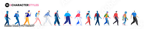 Collezione di personaggi maschili in varie pose