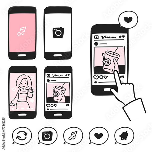 スマホのSNSやチャットに関するアイコンセット
