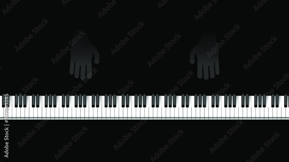Abstract Piano Keys Music Keyboard Instrument With Hands Song Melody Vector Design Style Abstract Piano Keys Music Keyboard Instrument With Hands Song Melody Vector Design Style