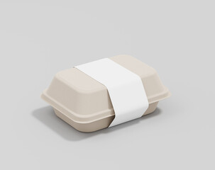 Eco-friendly square food package with label