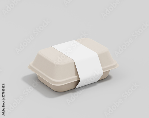 Eco-friendly square food package with label