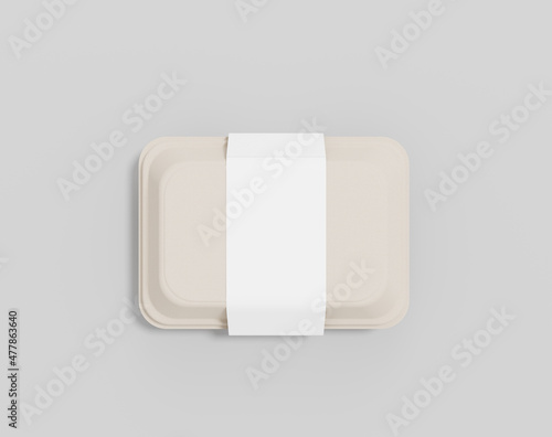Eco-friendly square food package with label