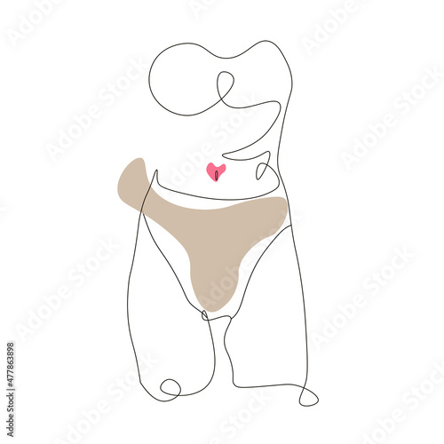 one line art female woman naked body minimalism