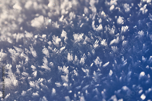 macro of hoarfrost crystals after cold, frosty  winter night  © Uwe