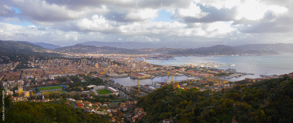 City of La Spezia in Italy - panoramic view - travel photography