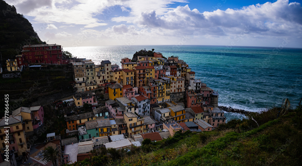 Colorful Manarola in Cinque Terre at the Italian coast - travel photography