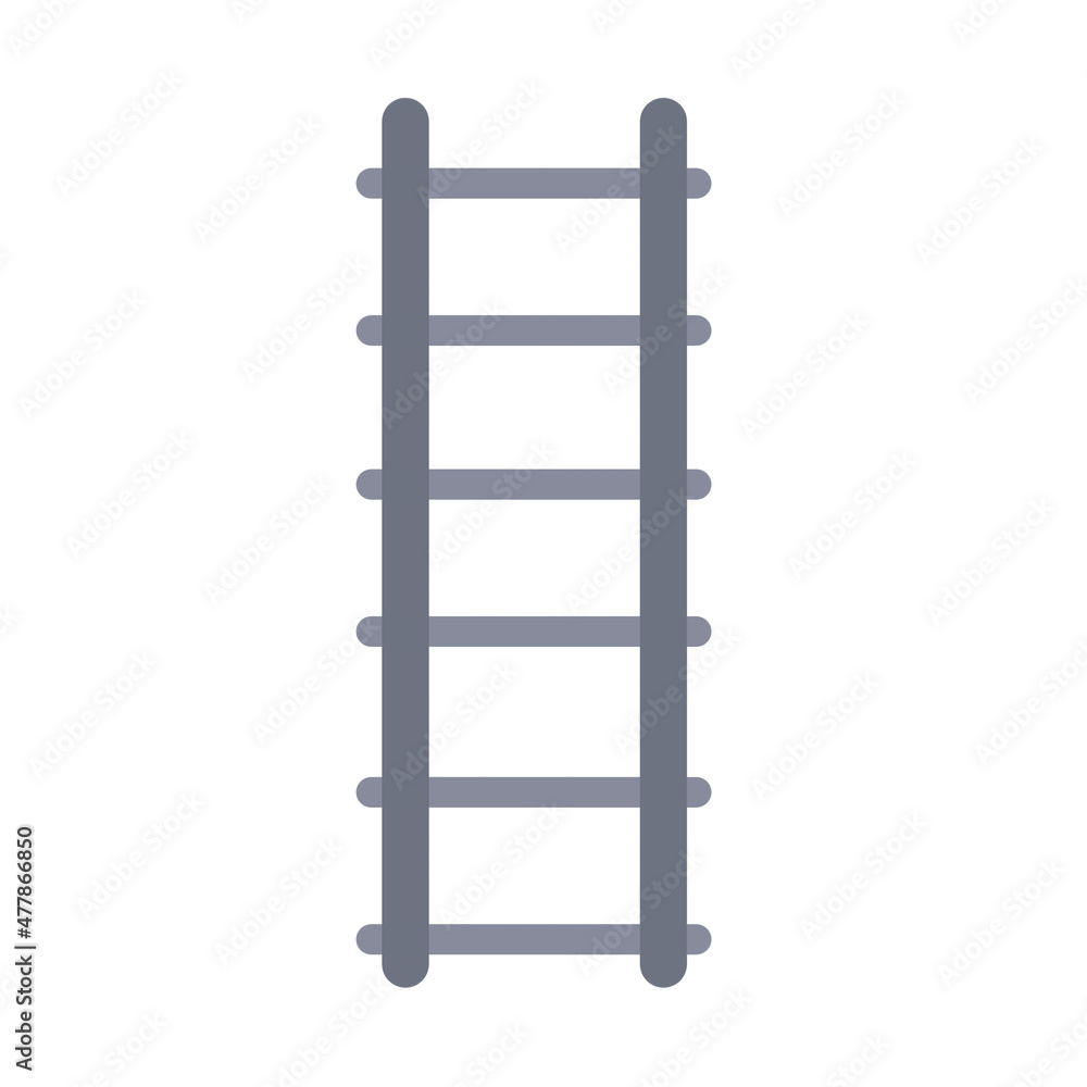 Steel grey stairs. Go up to top level. Straight and inclined objects. Cartoon flat illustration Steel grey stairs. Go up to top level. Straight and inclined objects. Cartoon flat illustration