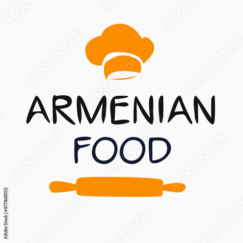Creative (Armenian food) logo, sticker, badge, label, vector illustration.