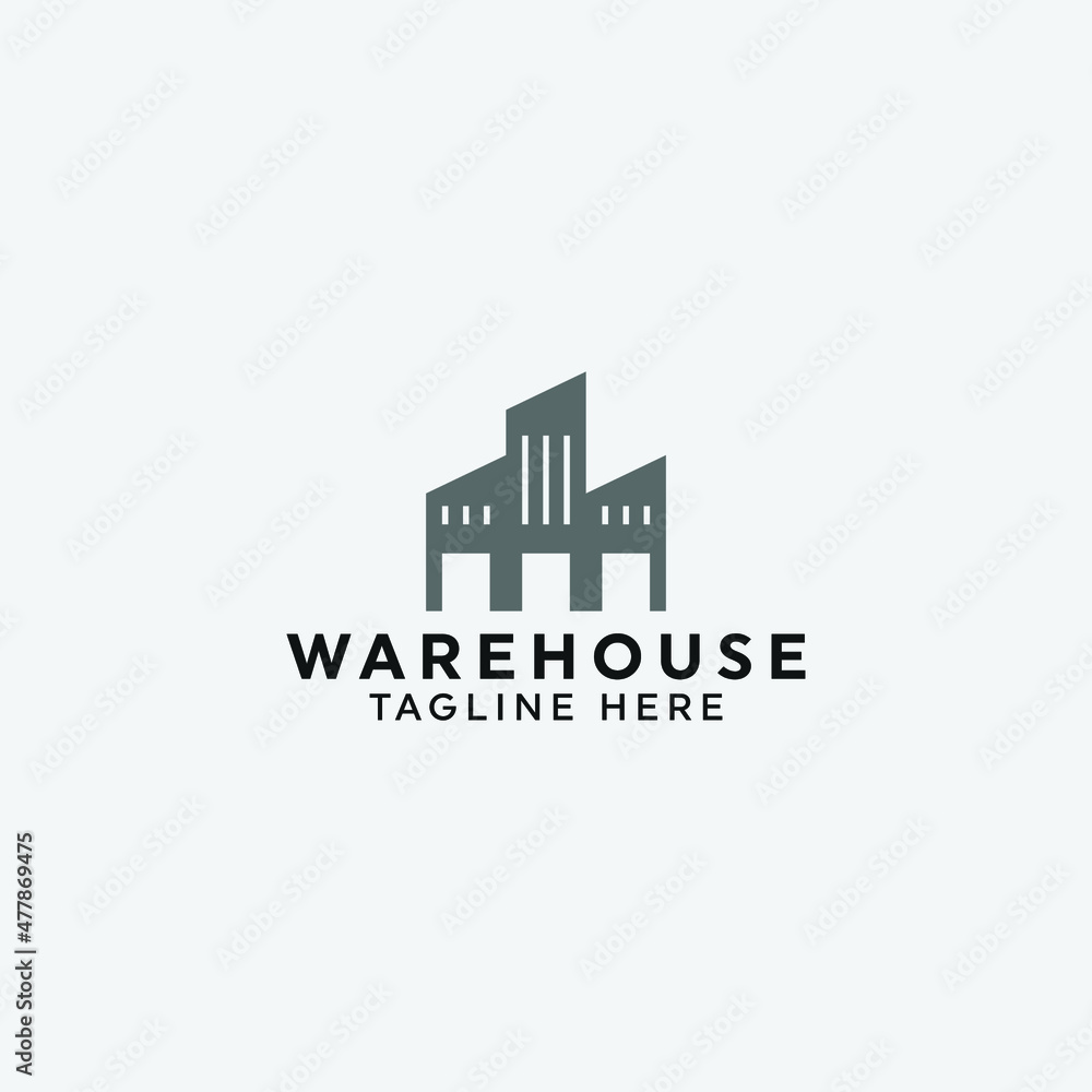 antique warehouse logo concept vector design inspiration. modern building distributor logo concept vector design template. 