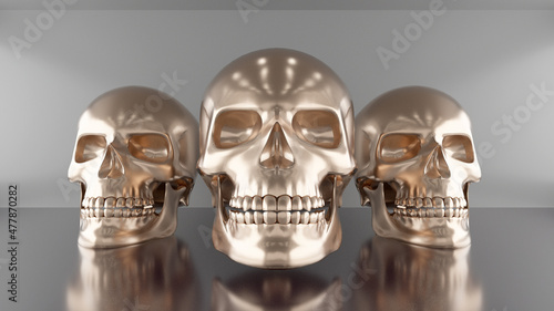 3d render Colored skull illustration