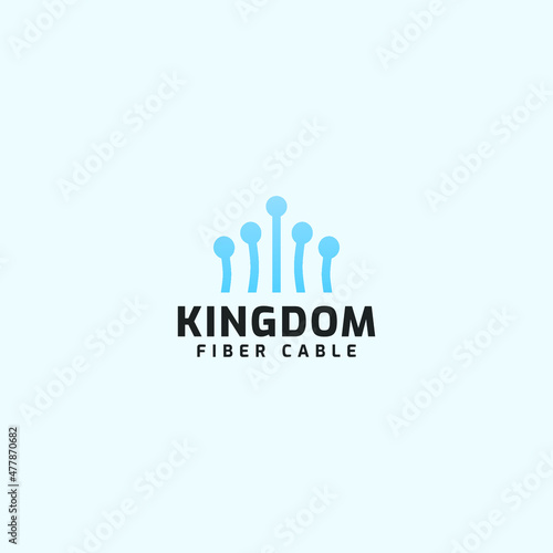 modern kingdom fiber cable logo business vector design template. kingdom fiber optic logo concept vector design inspiration with elegant, modern, and minimalist styles. 