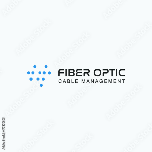 minimalistic fiber optic logo business vector design inspiration. modern fiber, ware and cable logo design illustration. 
