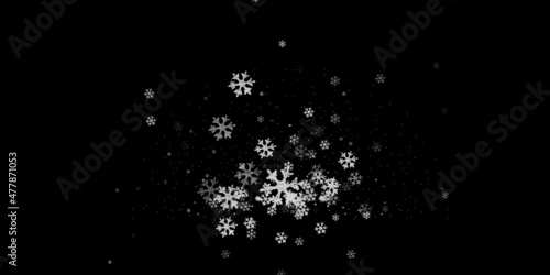 Snowflakes explosion on black background