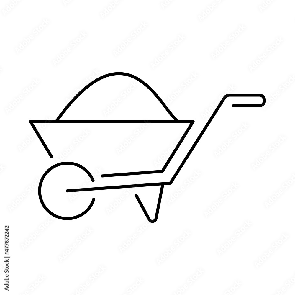 Wheelbarrow icon or logo isolated sign symbol vector illustration - high quality black style vector icons and build Wheelbarrow icon or logo isolated sign symbol vector illustration - high quality black style vector icons and build