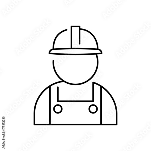 Engeneer or worker icon isolated. Industrial man symbol. Builder icon. EPS 10 and construction worker