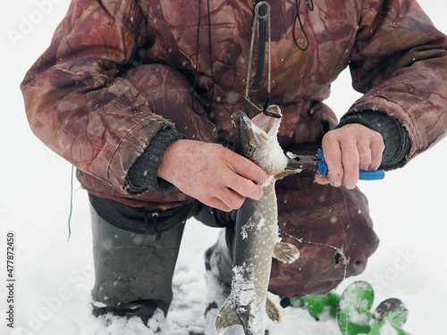 Obraz na plátne Winter fishing