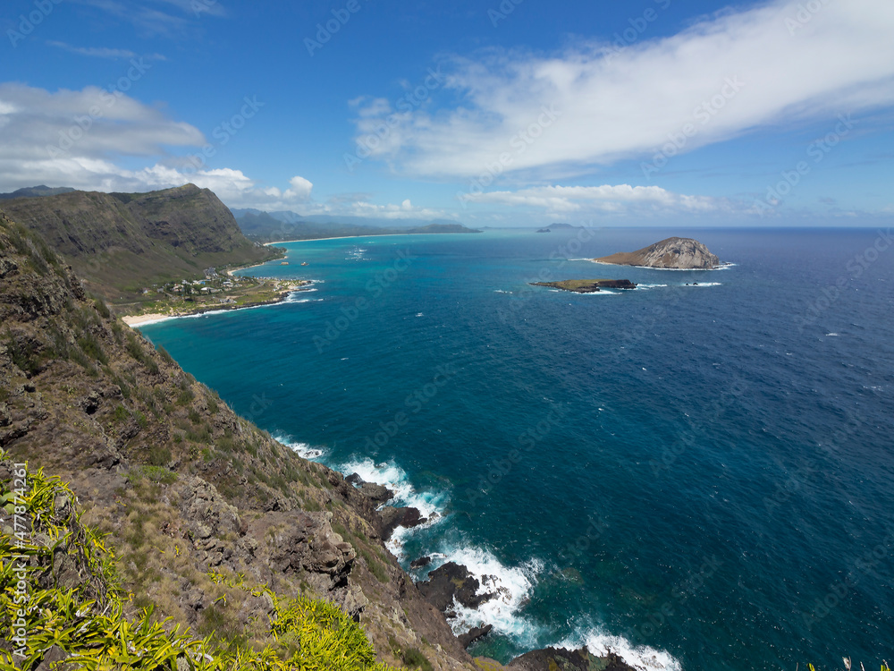 Hawaii ocean view with island