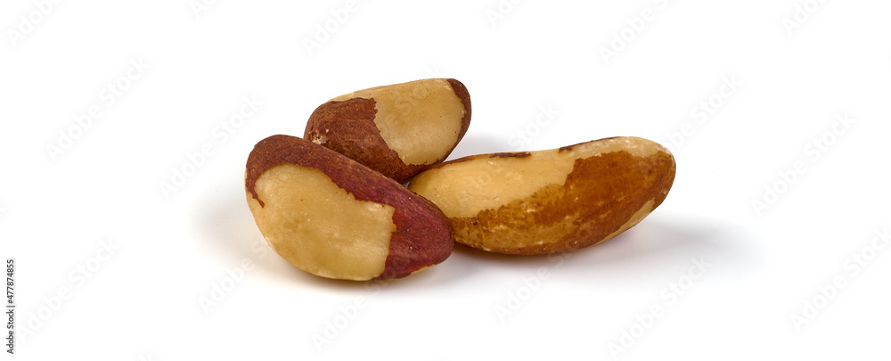 Brazil nuts, isolated on white background Brazil nuts, isolated on white background