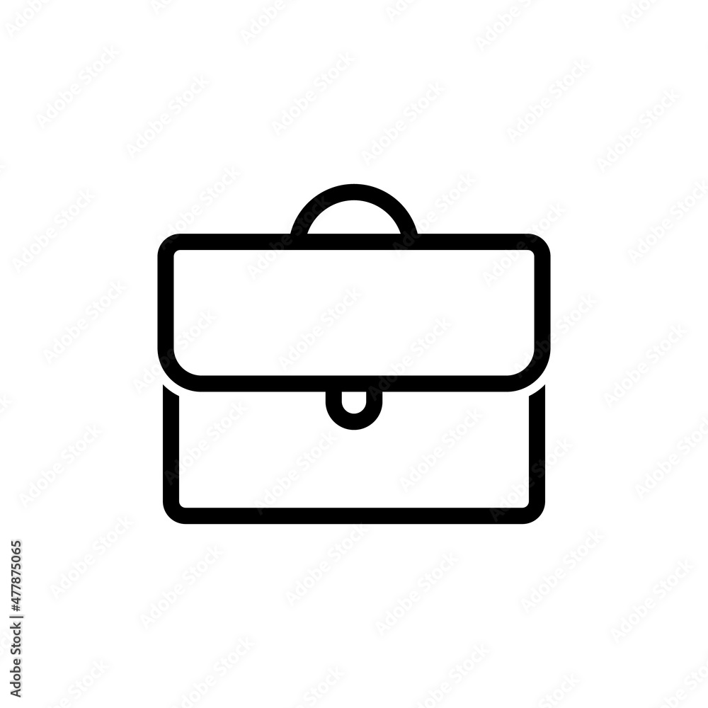 Briefcase line icon. Black vector icon isolated on a white background. Briefcase line icon. Black vector icon isolated on a white background.