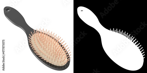 3D rendering illustration of a cushion pin brush