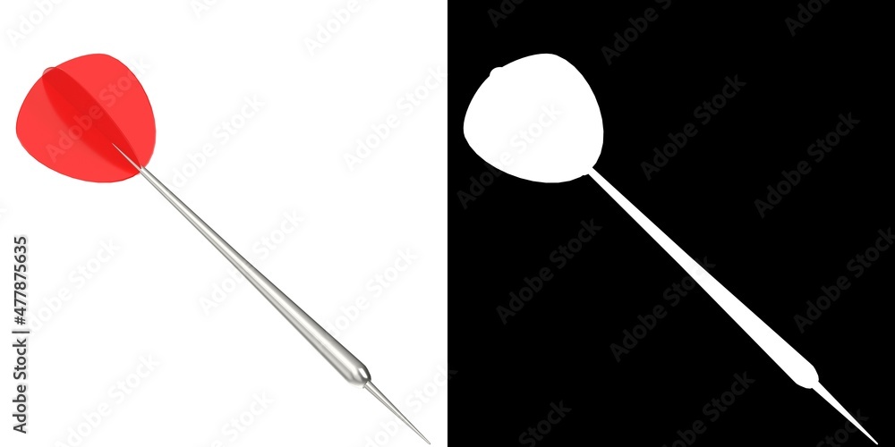 3D rendering illustration of a dart 3D rendering illustration of a dart