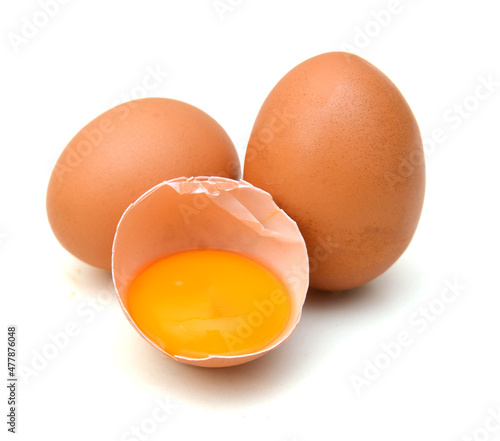 Eggs are isolated on a white background