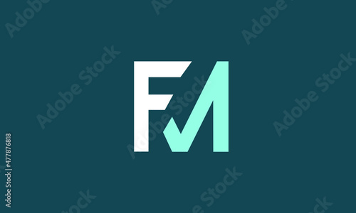 Alphabet letters Initials Monogram logo FM, MF, F and M