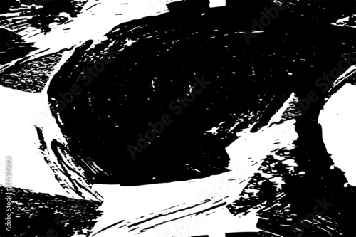 Vector grunge background in black and white. Texture covered with dirt, blots, ink